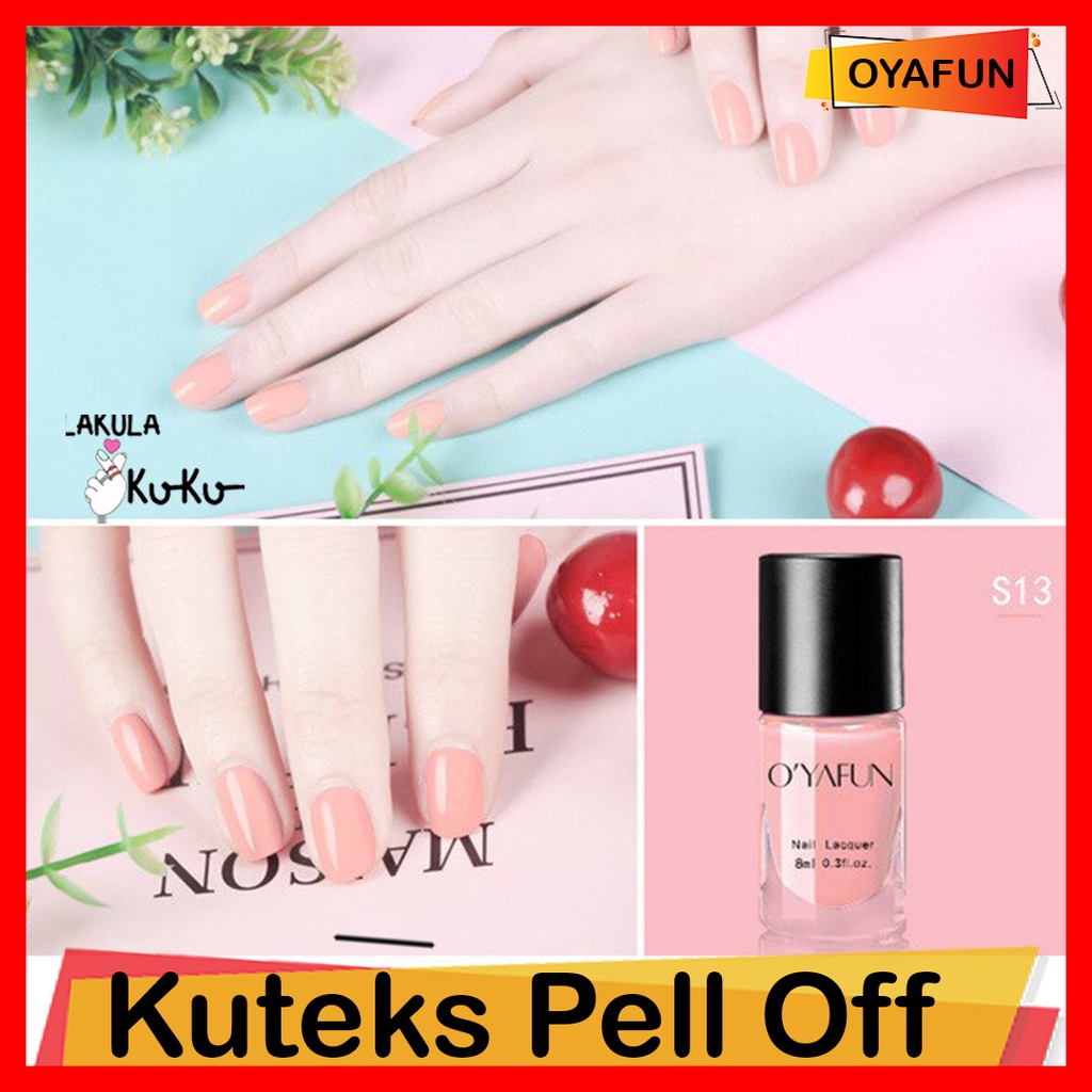 Kuteks Halal Oyafun - Kutek Kuku Muslimah - Peel Off Nail Polish Harga Murah - Water Based - Nude