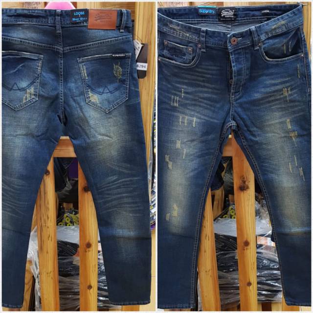 celana jeans Superdry slimfit stretch import original