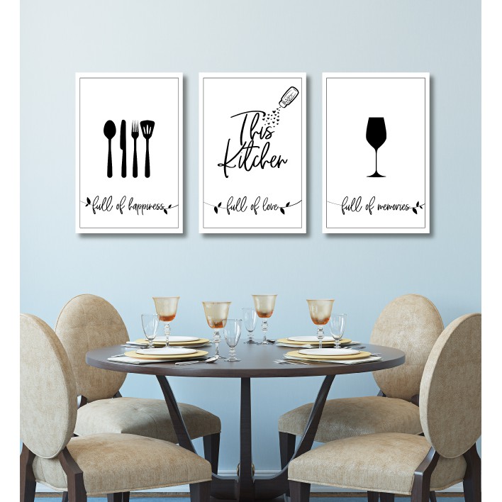 Hiasan Dinding Poster MDF Kitchen  Memories 20x30 cm Wall Decor Rumah
