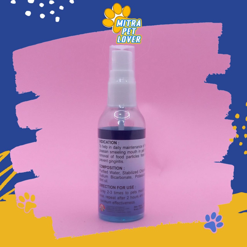 PENGHILANG BAU MULUT KUCING - DENTAL CAT  SPRAY 60 ML ORIGINAL MENGHILANGKAN AROMA TIDAK SEDAP ,  AMIS, SISA MAKANAN , CEGAH GINGRITIS , WANGI PET ANIMAL HEALTHCARE VETERINARY TAMASINDO KESEHATAN DAN VITAMIN TERNAK HEWAN BINATANG PELIHARAAN MITRAPETLOVER