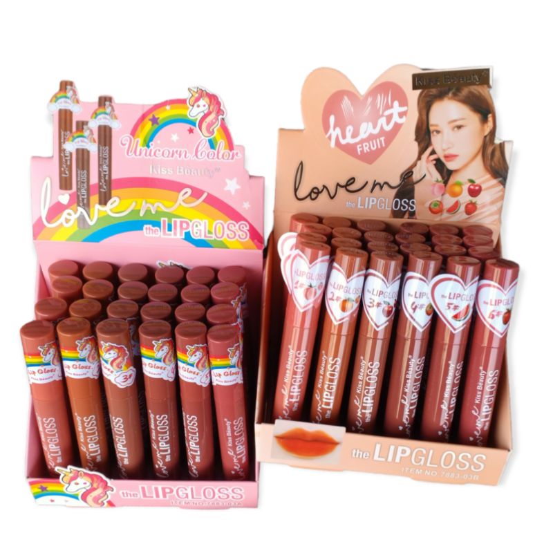 Lip Gloss Heat Fruit Unicorn Color love me | Per Bok isi 24 pcs