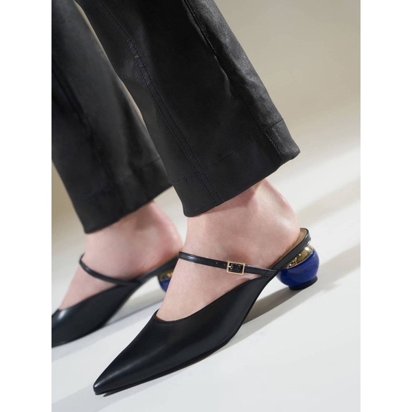 [7.7 Boombastis Sale⚡] - SEPATU WANITA CKS464 SCULPTURAL HEEL POINTED TOE MULES PREMIUM IMPORT