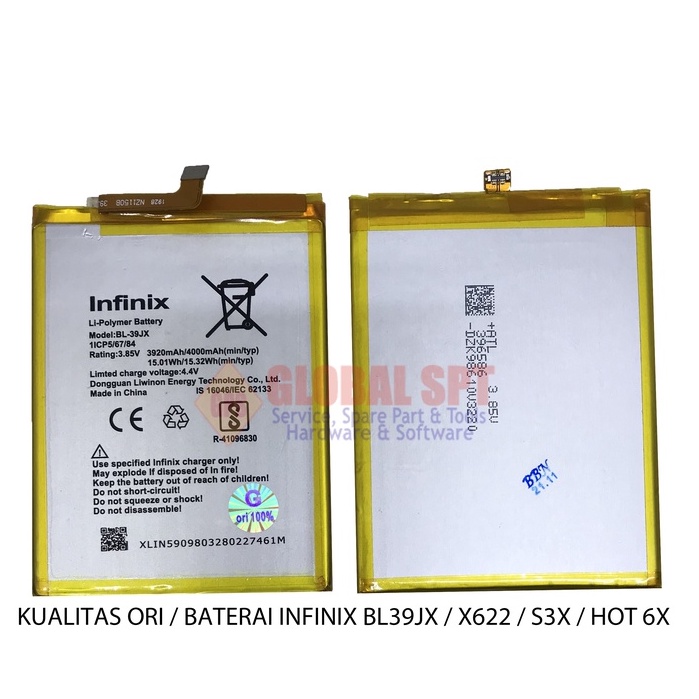 KUALITAS ORI / BATERAI INFINIX BL39JX / BATRE X622 / BATERE S3X / HOT 6X