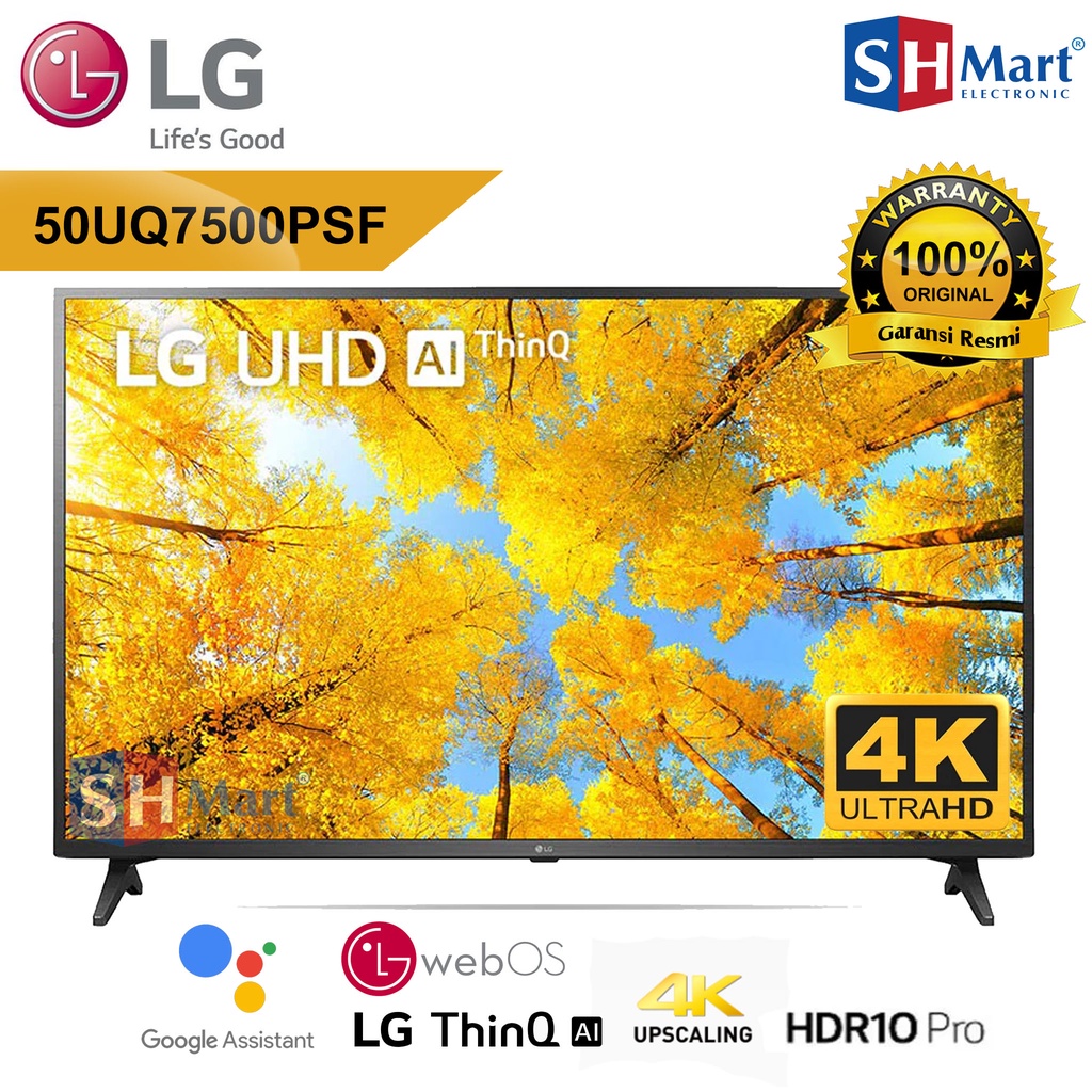 Jual SMART TV LG 50 INCH 50UQ7500 UHD 4K HDR THINQ AI 50UQ7500PSF NEW