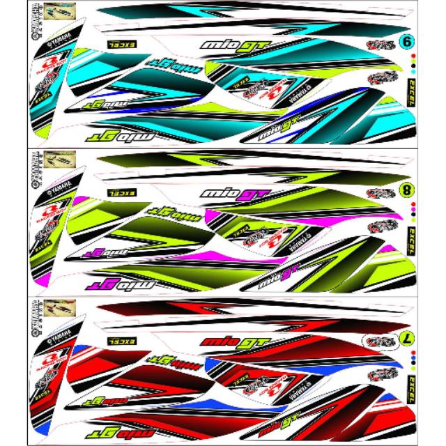 Striping Mio GT Variasi Sticker Stiker Scotlite Skotlet Motor Body List Skotlet Listt Motor Lis List