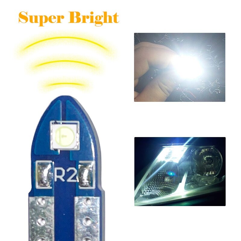 10pcs Lampu Bohlam Led T10 194 W5W Untuk Plat Nomor Mobil