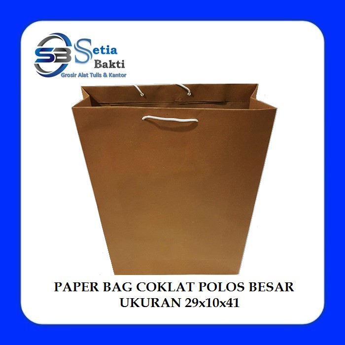 

Paper Bag - Tas Kertas Coklat Polos Besar 29 x 10 x 41 cm - 12 Pcs
