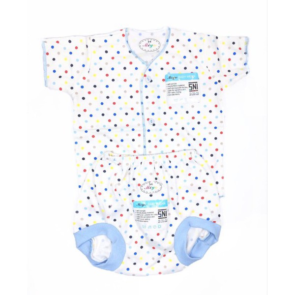 Miyo Polkadot Setelan Baju Pendek Dan Celana Pendek Bayi 3 6 Bulan p016