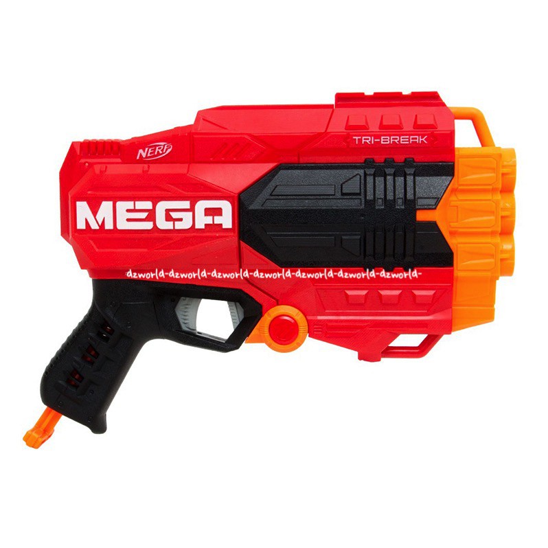 Nerf Mega n Strike Tribreak Pistol Mainan Dengan Peluru Busa