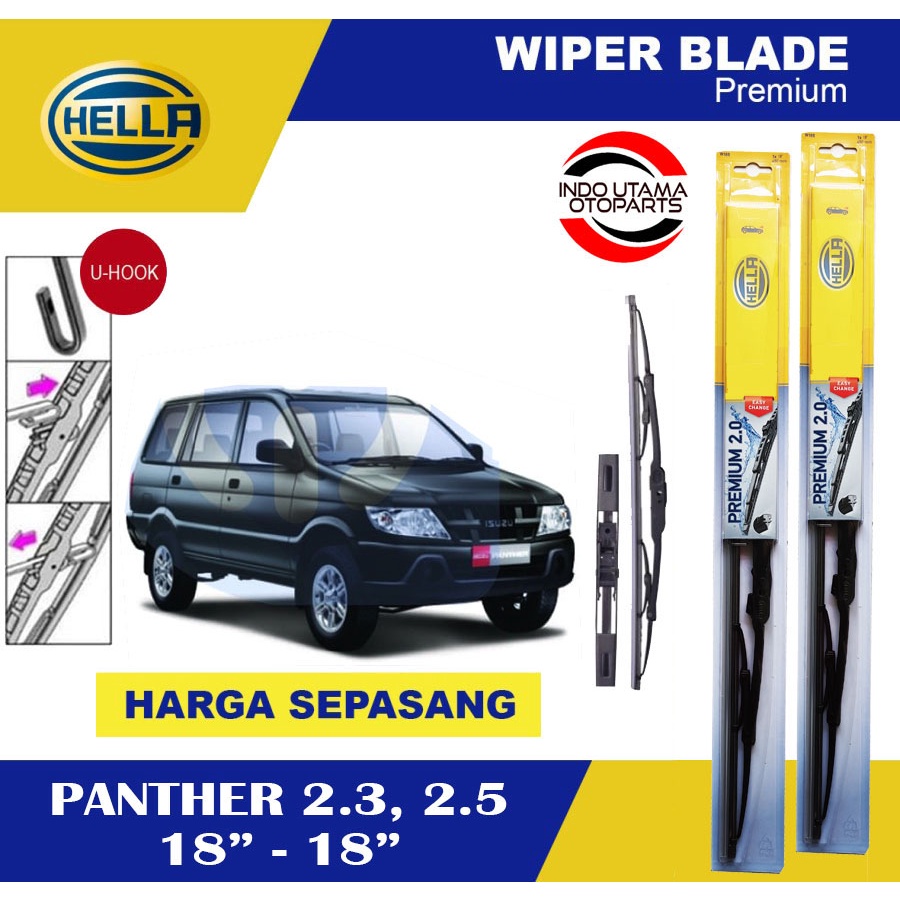 Wiper Blade Mobil Panther Kotak HELLA Premium 2.0 (18-18)