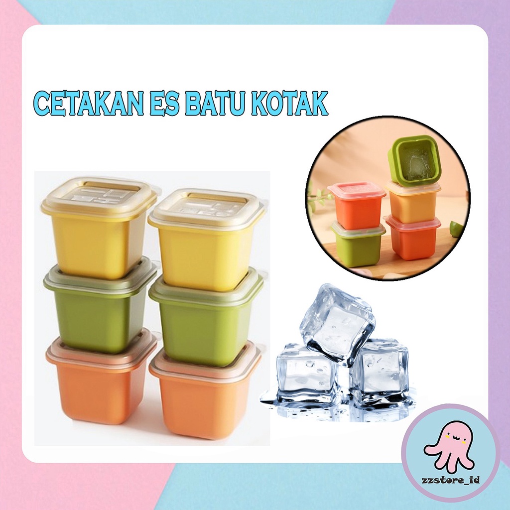 Cetakan Es Batu Bentuk Kotak Kecil Silikon Dengan Penutup / Cetakan Cokelat Jelly Puding Silicone Dengan Penutup Ice Cube Tray Mold Food Grade Anti Pecah