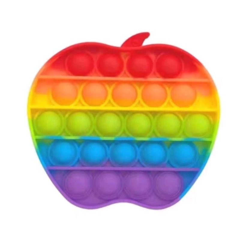 Pop It Rainbow Pop it Among Pop it Bulat Pop It Unicorn Mainan Anak edukasi Pop it Bulat Pop it persegi Mainan anak Pop it Dino mainan anak edukasi-APEL RAINBOW