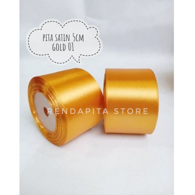 Pita satin 5cm per rol GOLD 01