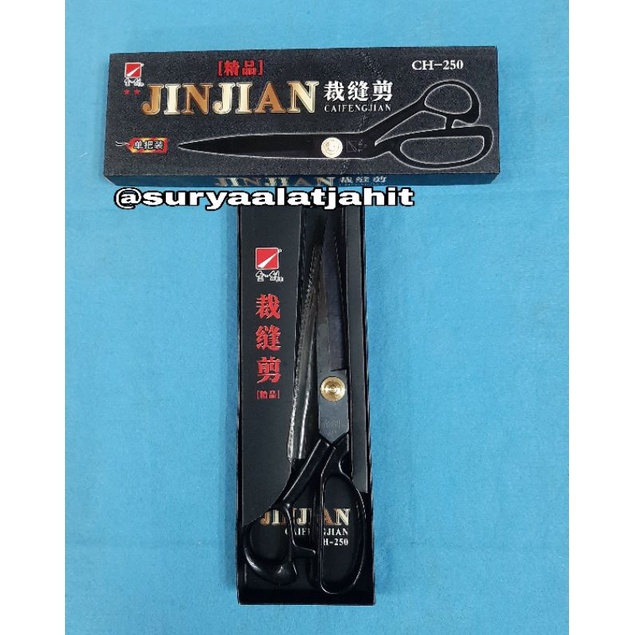 Gunting Jinjian CH-250(10in) gagang dilapis karet hitam =rp.79.000/1pcs