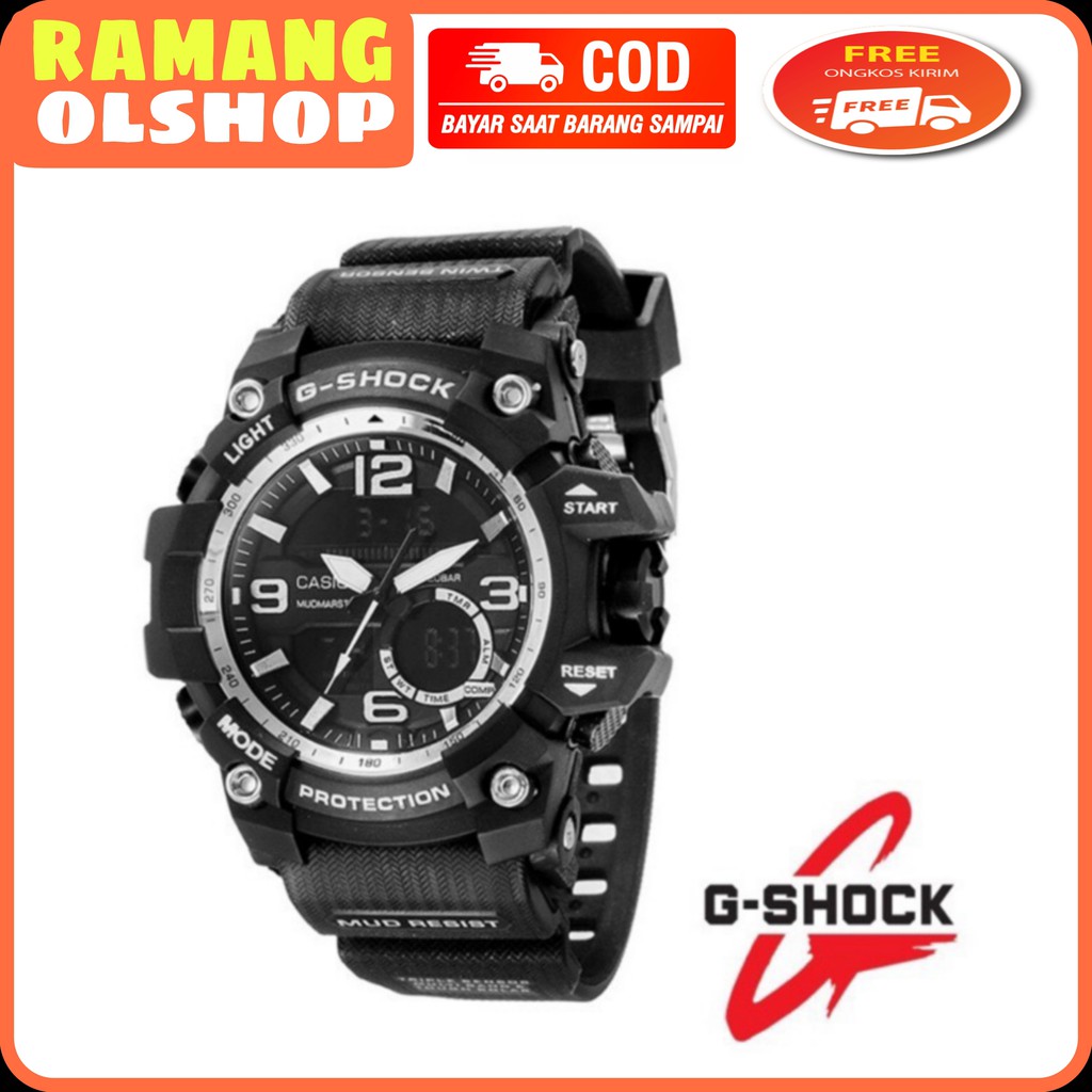 Jam tangan pria Casio G-Shock GPW1000 list putih KWS