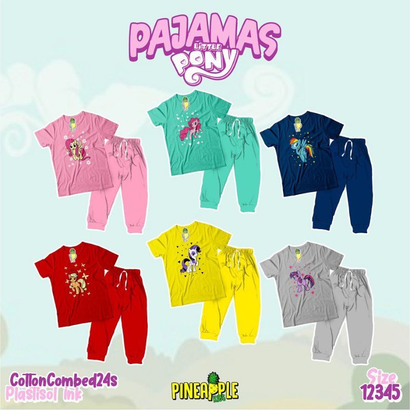 NFR✨PNP PONY PAJAMAS Set Setelan Piyama Baju Tidur Kuda Poni Unicorn Anak Perempuan Girls 0-5thn