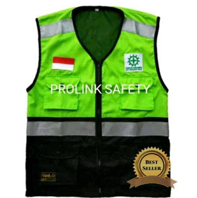 ROMPI SAFETY HIJAU PUPUS KAIN DRILL KAIN DRILL