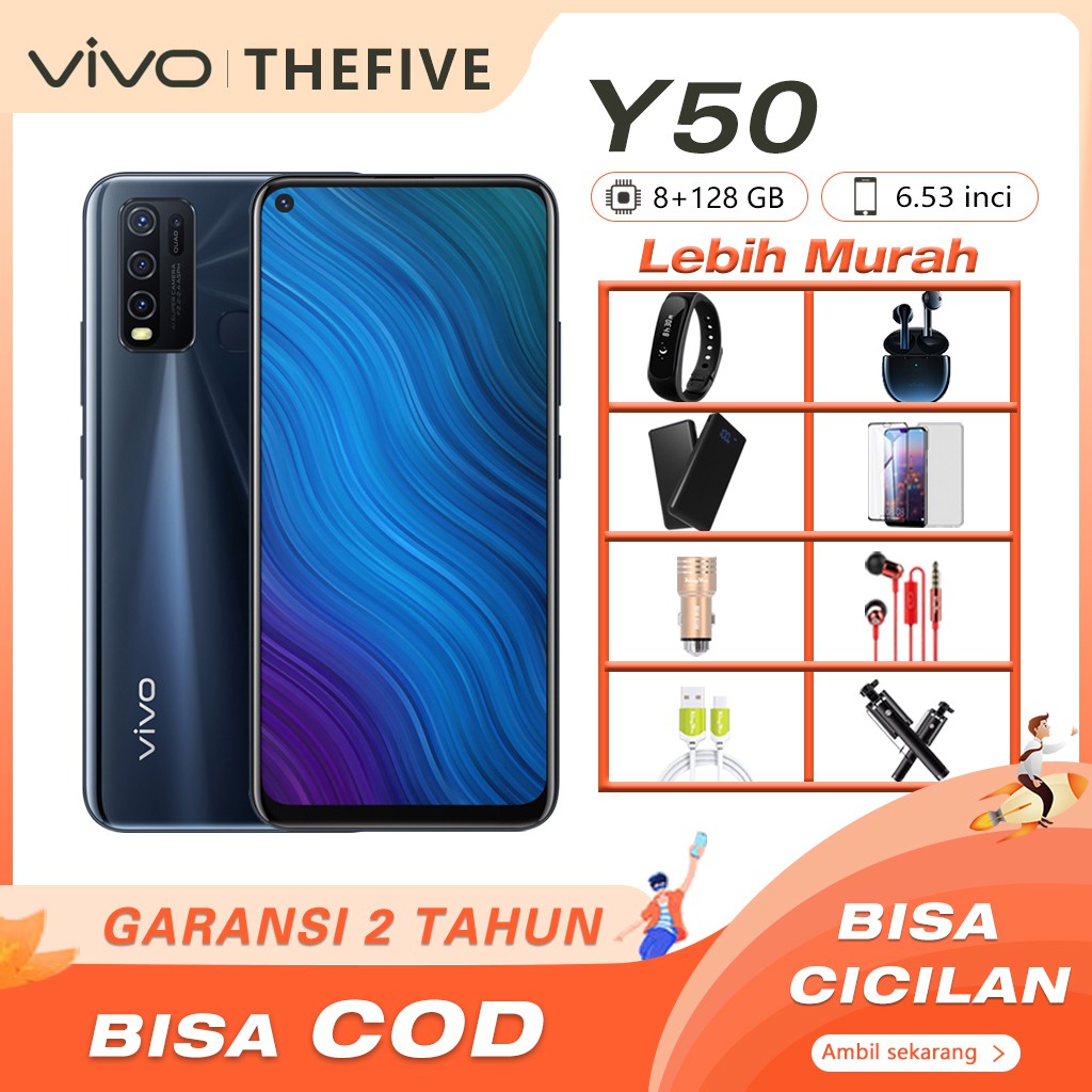 VIVO Y50 RAM 8GB ROM 128GB GARANSI RESMI 6.53" FHD+ Ultra