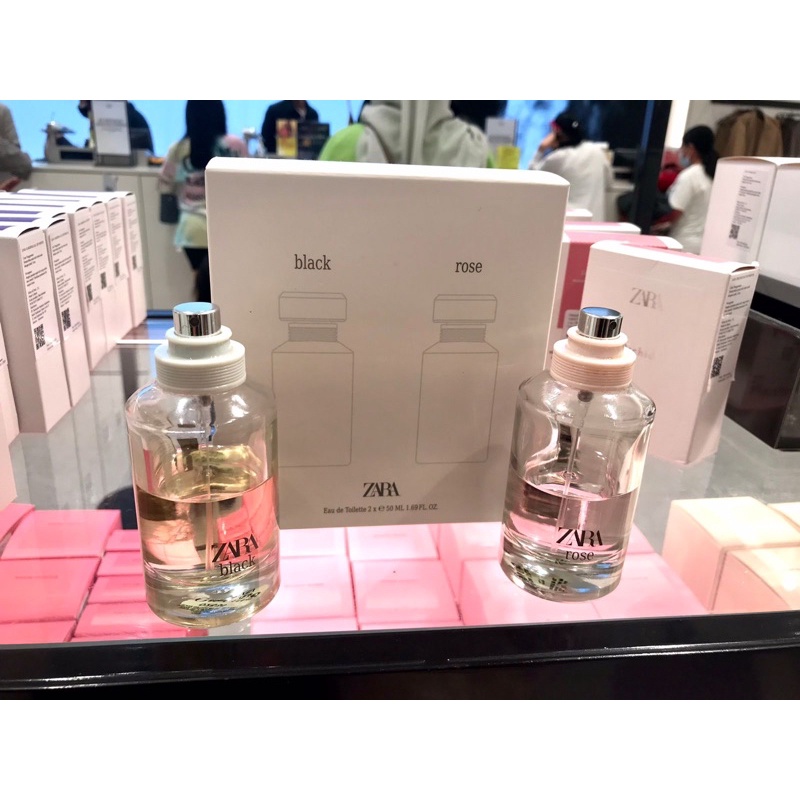 parfum zara 2 in 1 rose & black @50ml bundling