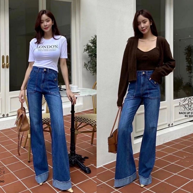 NEW READY CELANA BACK UP BU8016 HW DENIM CUTBRAY PANTS BEST SELLER IMPORT BANGKOK CELANA JEANS WANIT