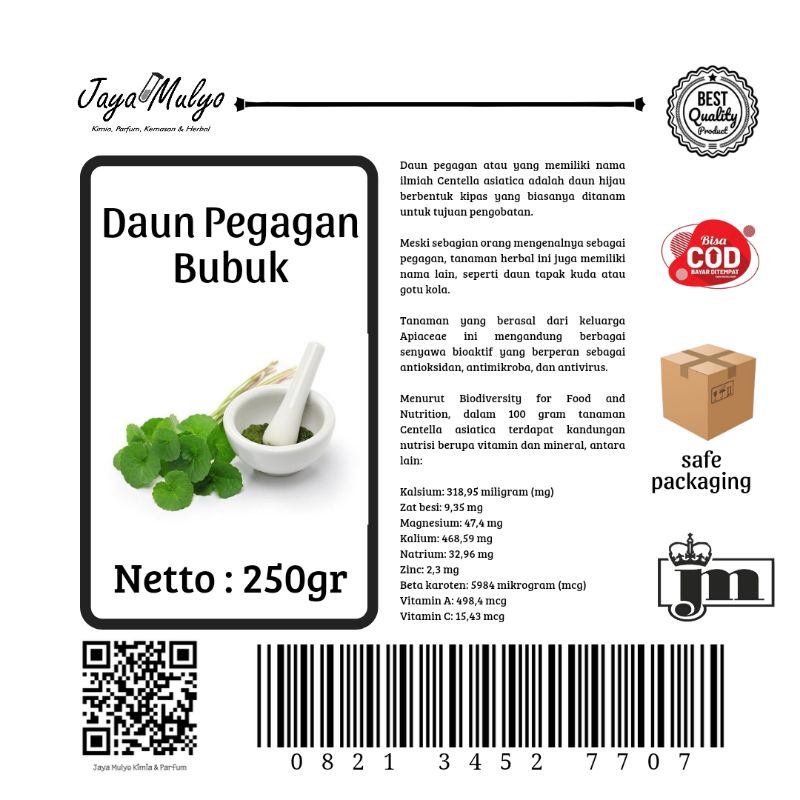 

Daun Pegagan Bubuk (250gr)