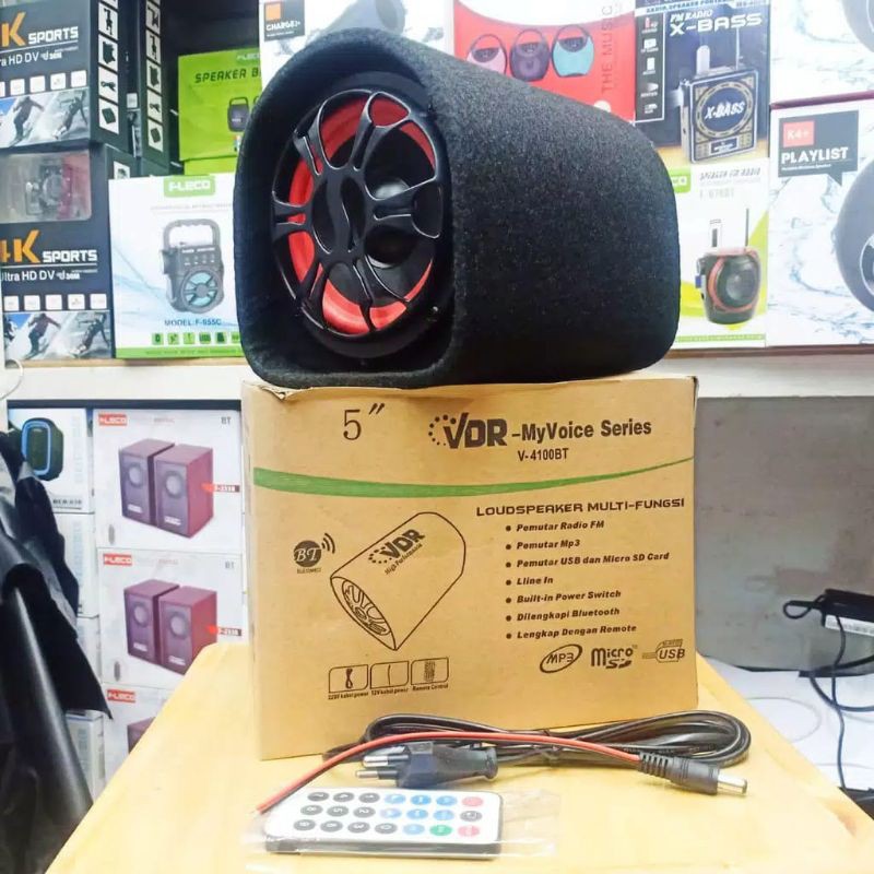 Speaker Tabung Basstube Portable AC/DC VDR 4100 / V-4100 BLUETOOTH