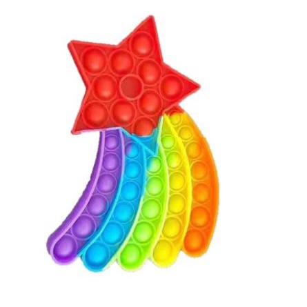 [TOKO BEST SHOP]Ready Stock mainan pop it murah popit Pop Its Square rainbow multicolor Fidget Toy Push bubble Pengh-STAR RAINBOW