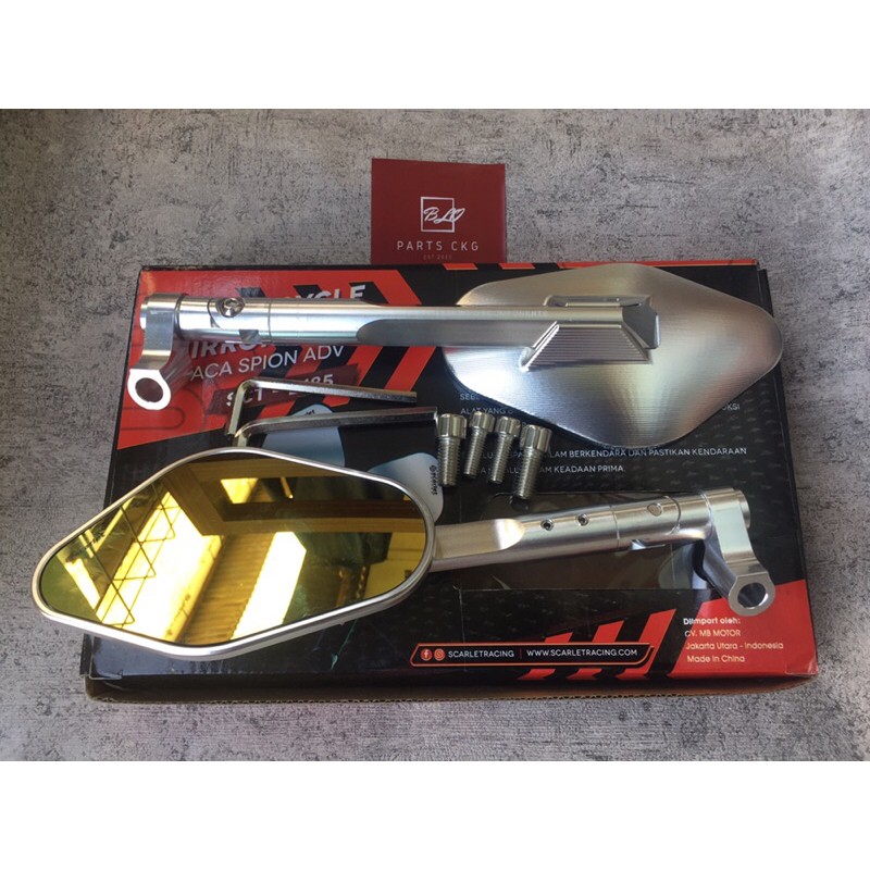 Spion Rizoma Ellise Silver Chrome Original Scarlet Untuk Vespa Matic