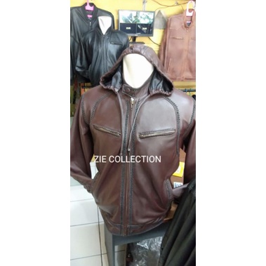 Jaket Kulit Pria Asli Model Sulam Casual Jaket Kulit Material Original