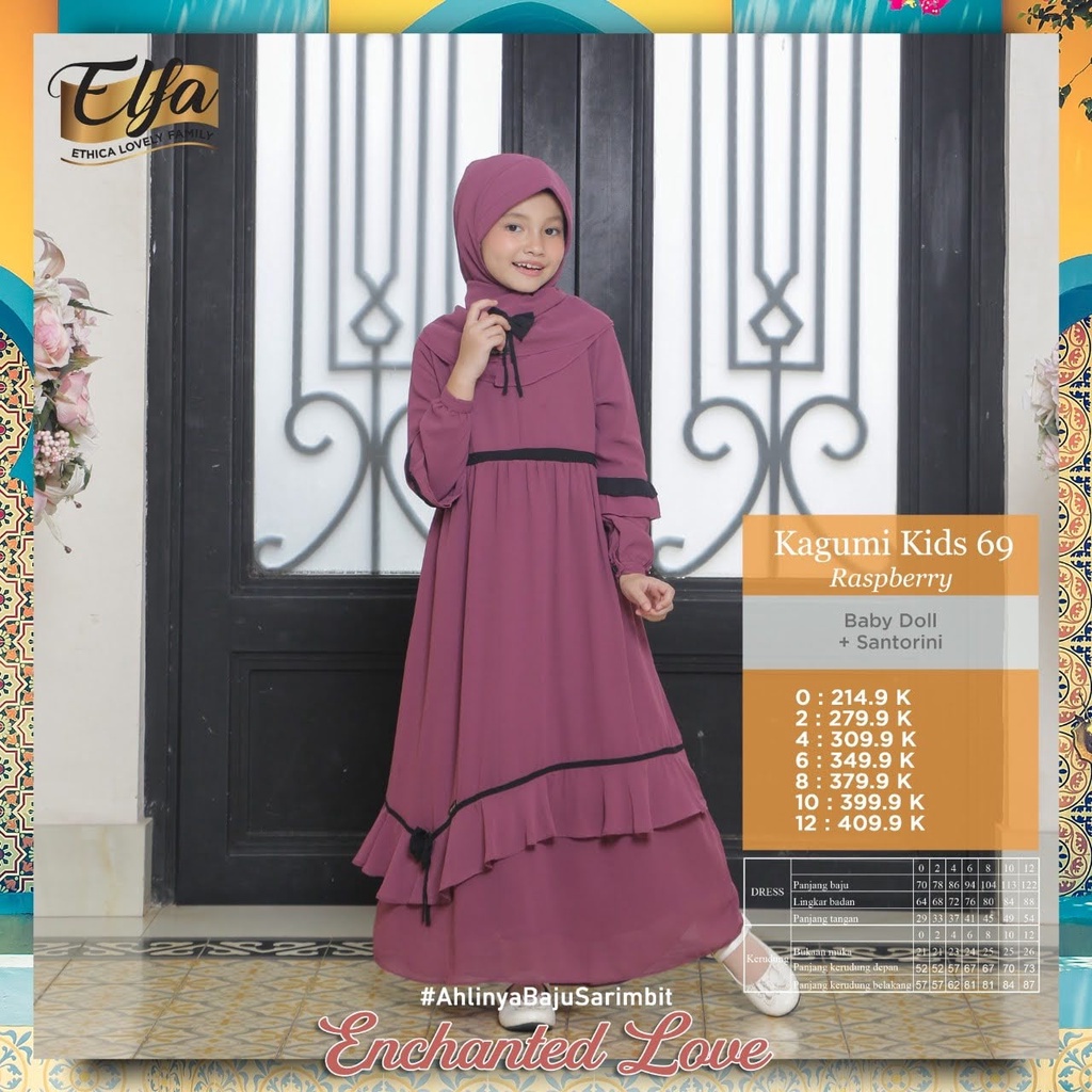 GAMIS ANAK TERBARU 2021 ETHICA KAGUMI KIDS 69 RASPBERRY