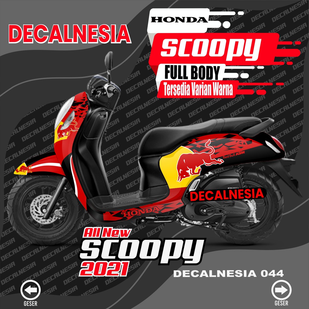 Decal Full Body Scoopy 2021 - Stiker Motor Scoopy All New 2021 - Decal Scopy 2021 Motif Redbull