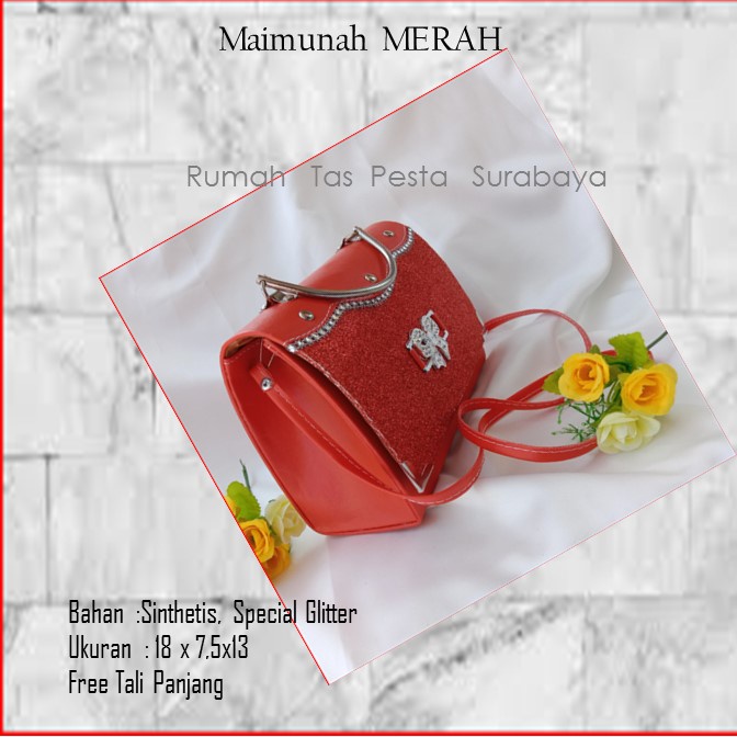 Tas Slempang,Tas Etnik,Tas Kekinian,Maimunah MERAH