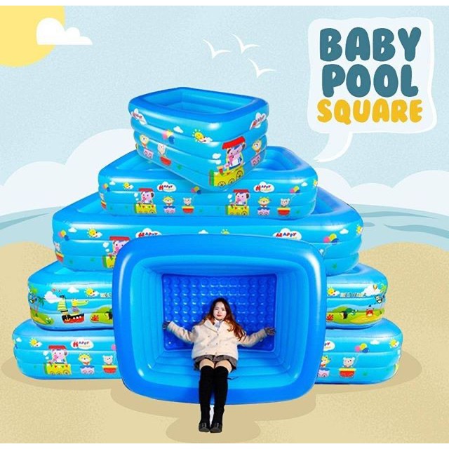 FREE BAN LEHER GARANSI 1 BULAN KERUSAKAN Baby Pool Square