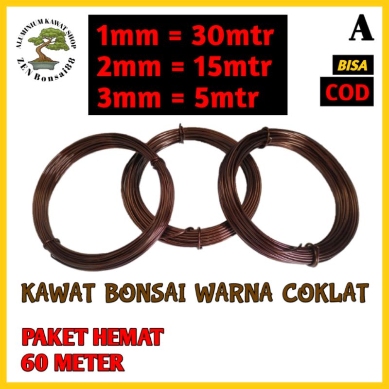Silahkan kawat bonsai warna coklat