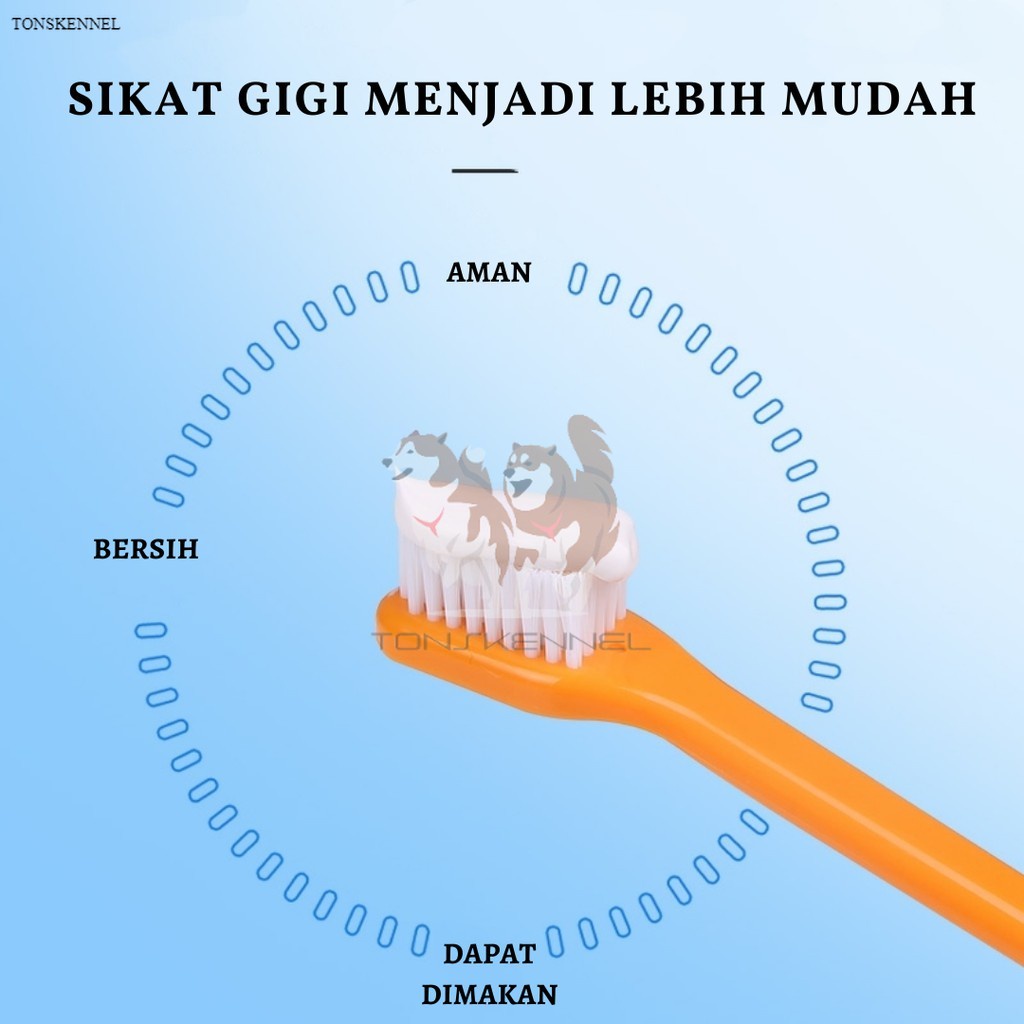 Pasta Gigi Odol Untuk Anjing dan Kucing Anabul Dengan Pilihan Sikat Gigi / Toothbrush Toothpaste Set For Pets