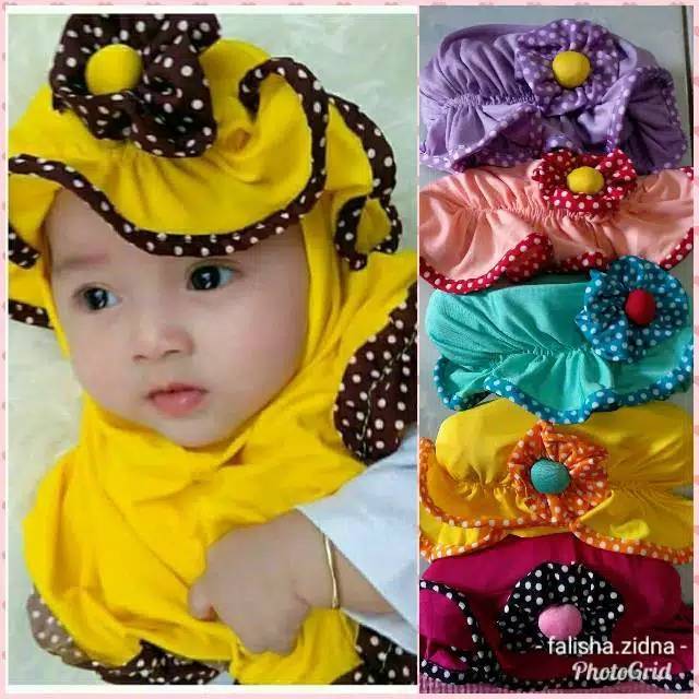 jilbab anak bayi topi list