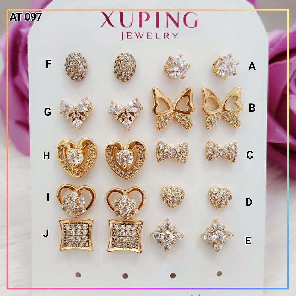 Anting xuping anting dewasa tusuk love perhiasan lapis emas gold AT 097