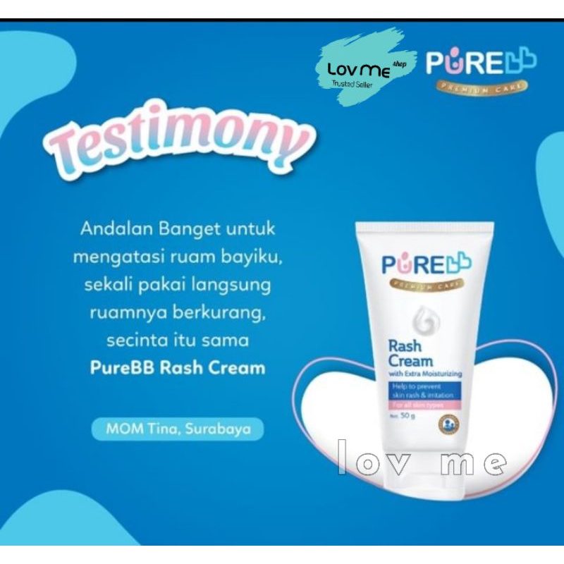 lov me❤ Pure Baby Rash Cream Diaper Cream -Ruam Popok ruam susu Biang keringat iritasi