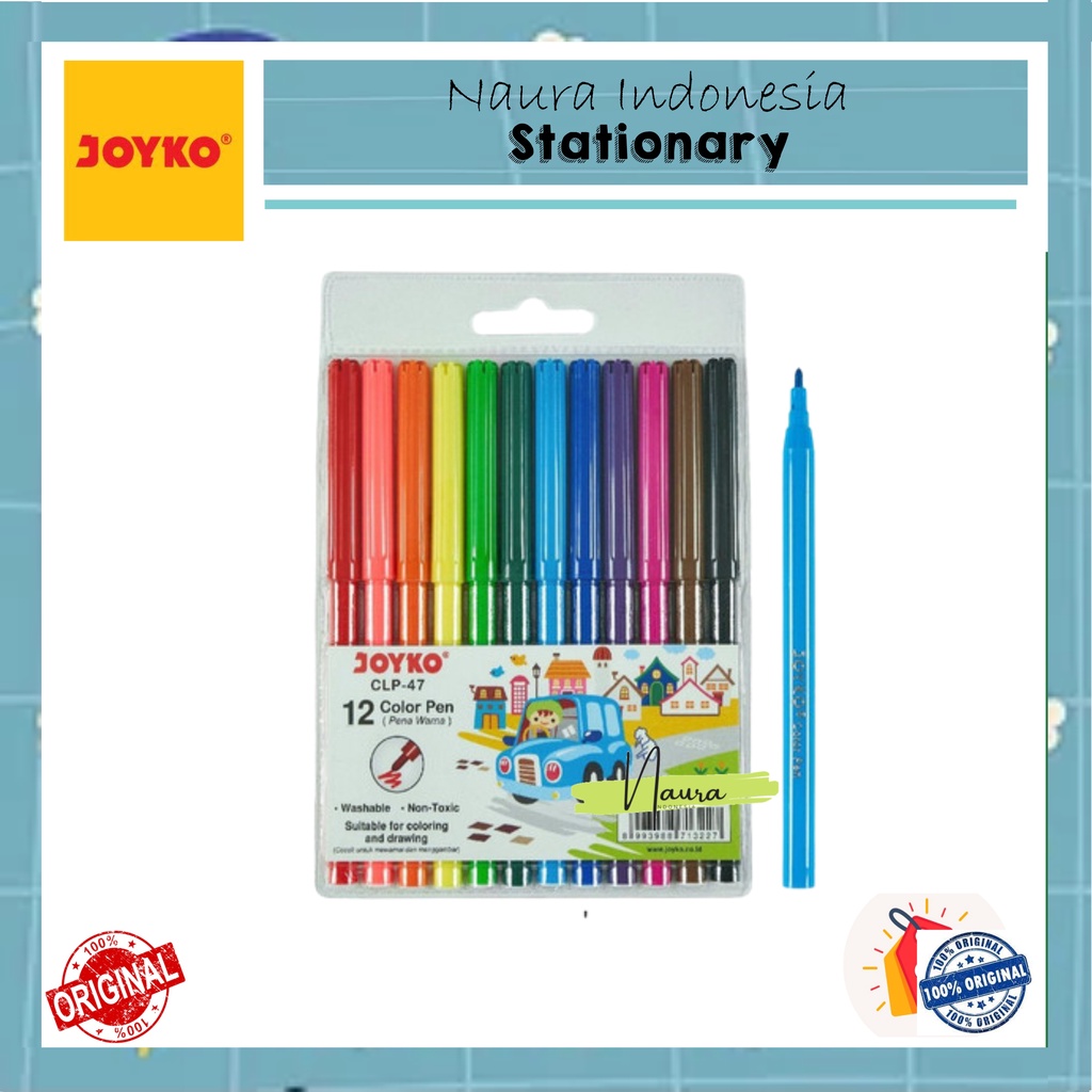 

Color Brush Pen Pena Kuas Warna Joyko CLP-47 12 Warna Color