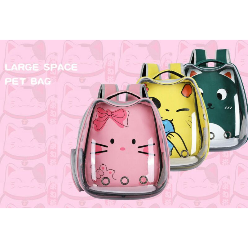 Tas Kucing/Tas Ransel TRANSPARAN GAMBAR