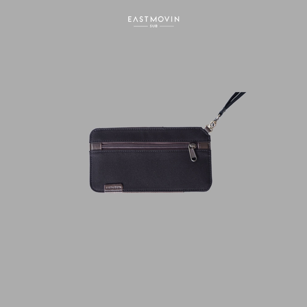 [PREMIUM] Dompet Gantung Leher Hanging Wallet Kartu HP Kanvas Kulit Asli Original Eastmovin Heyden