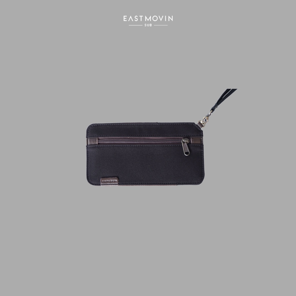 [PREMIUM] Dompet Gantung Leher Hanging Wallet Kartu HP Kanvas Kulit Asli Original Eastmovin Heyden