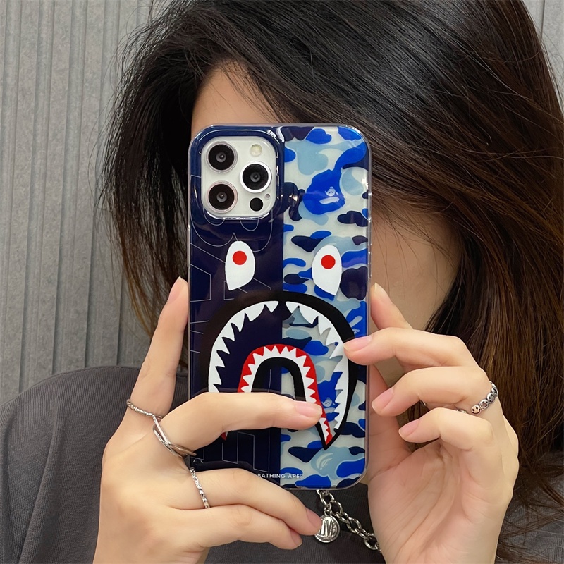 Hard case tpu shockproof Anti Jatuh Motif Hiu Untuk Iphone 11 12 13pro 11PROMAX