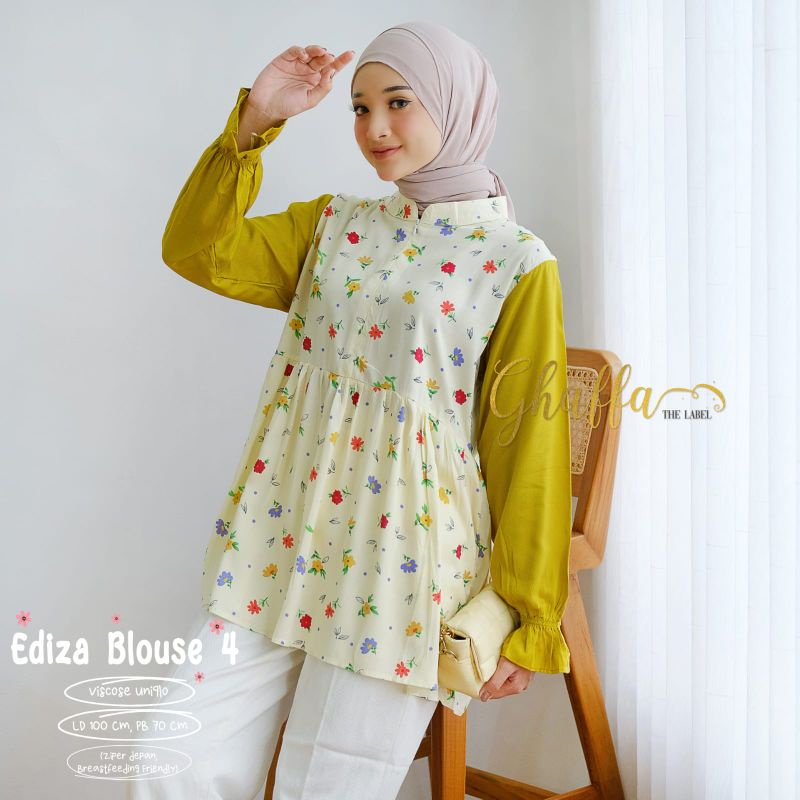 EDIZA BLOUSE kode 4 BY GHAFFA THE LABEL (BLOUSE MOTIF) Blouse muslimah rayon rekomended