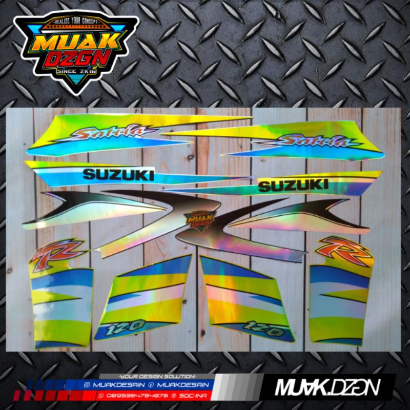 Sticker Stiker Striping Suzuki Satria 120R (Satria Hiu) Custom Hologram