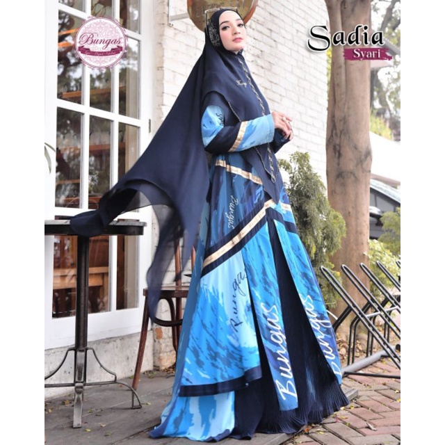 Sadia Syar'i /  Gamis Syar'i Original Bungas Fashion / Gamis Syar'i Muslimah Terbaru / Gamis Cantik