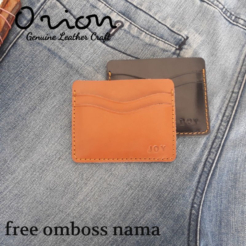 Dompet kartu kulit asli slim costum