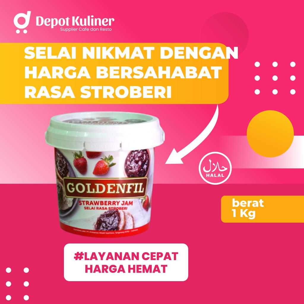 Goldenfil Strawberry jam 1KG / Selai Goldenfill Rasa Strawbery Golden Fil Stroberi