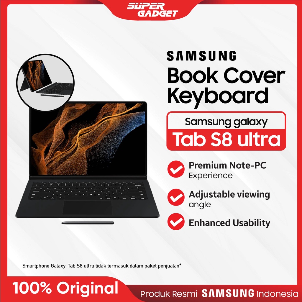 Case Samsung Galaxy Tab S8 Ultra Book Cover Keyboard Casing Bookcover
