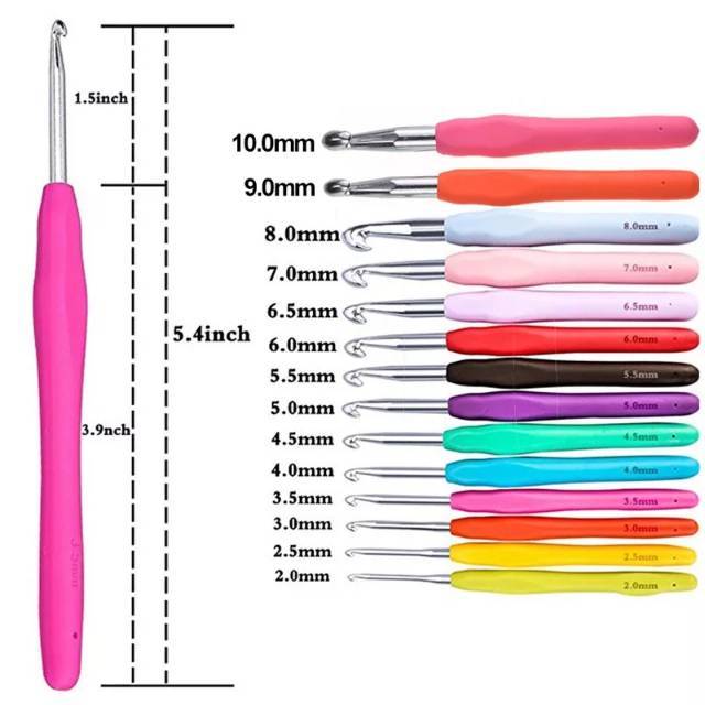 [SATUAN] Crochet Hook Alat Rajut Silicone/Karet /Rubber/Hakpen/Hakken